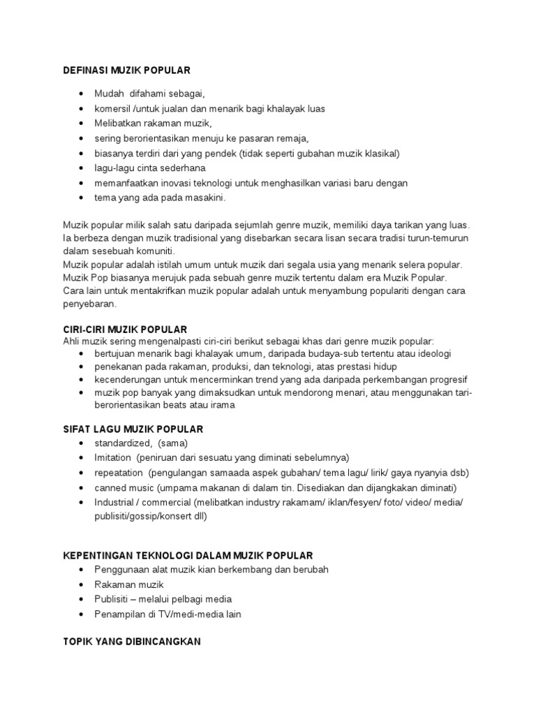 Nota Muzik Popular nota muzik popular