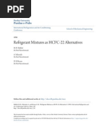 Refrigerant Mixtures As HCFC-22 Alternatives