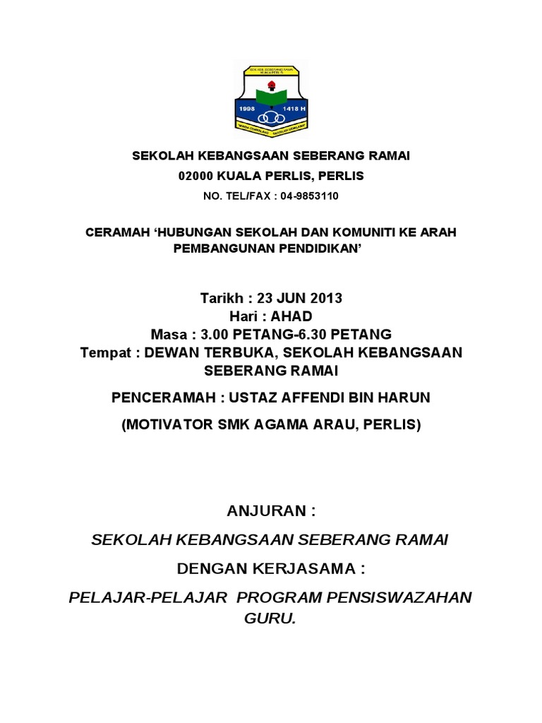 Kertas Kerja Ceramah Pdf