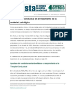 La Revolucion Conductual en El Tratamiento de La Ansiedad Patologica