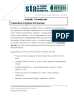 Trastorno de Ansiedad Generalizada Tratamiento Cognitivo Conductual