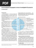 Uninvestigated Dyspepsia Versus Investigated Dyspepsia