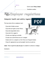 Worksheet - OCR EL ICT Health and Safety Recommendations