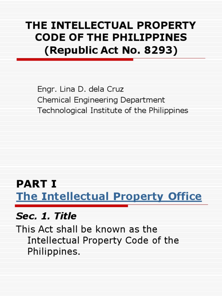 Ra 8293 The Intellectual Property Code of The Philippines ( PDF