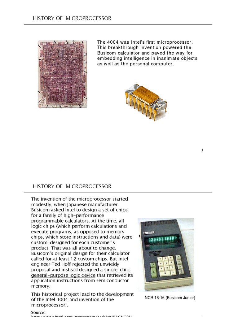 History of the Microprocessor Invention | PDF | Microprocessor | Intel