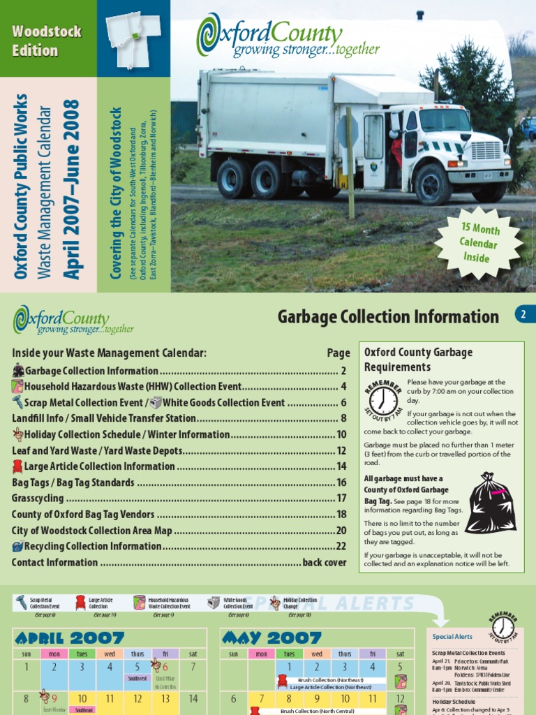Waste Management Calendar Woodstock Waste Waste Management