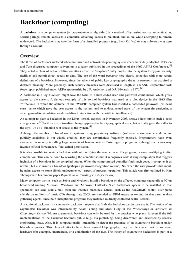 Backdoor Cybercrime Malware