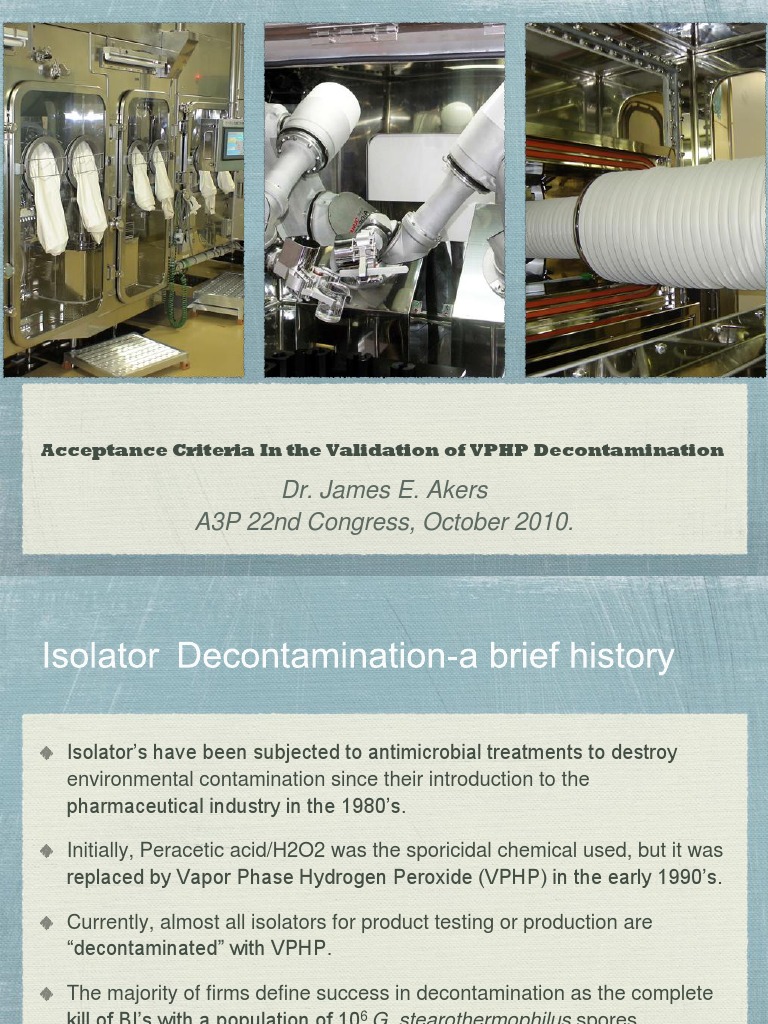 Acceptance Criteria in The Validation of VPHP Decontamination | PDF ...