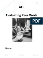 AFL Evaluating Peer Work: YR 12 Media AFL Activity Print