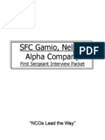 SFC Gamio, Nelson Alpha Company: First Sergeant Interview Packet