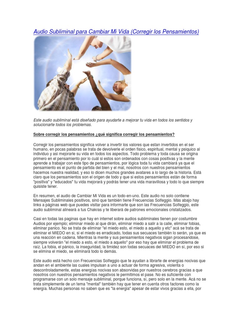 Audio Subliminal para Transformar Tu Vida | PDF | Amor | Auriculares