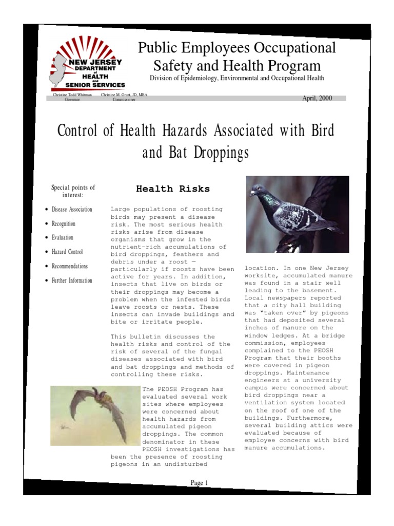 Control of Health Hazards Associated With Bird and Bat Droppings PDF