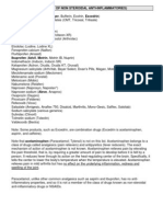 Nsaid (List of Non Steroidal Anti-Inflammatories) Aspirin (Anacin, Ascriptin, Bayer, Bufferin, Ecotrin, Excedrin)