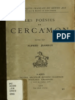 Les Poesies de Cercamon Moyen Age PDF