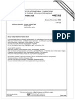 Additional Mathematics 2003 November Paper 2