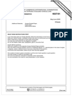 Additional Mathematics 2005 June Paper 1