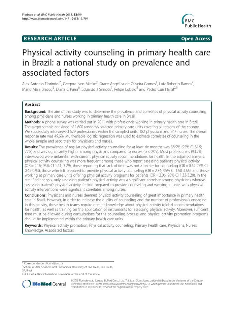 Florindo Et Al., 2013 - Physical Activity Counseling in Primary Health ...