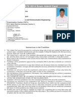 GATE 2014 Exam Admit Card: Examination Centre (7071)
