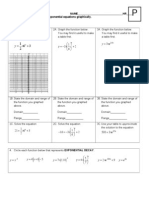 Algebra II Assessment NAME - HR - Learning Target P: I Can Solve Exponential Equations Graphically. Level 2 and 3 - Version 2