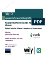 WILY, Managing Critical Applications With Wily Introscope, Robert Dring