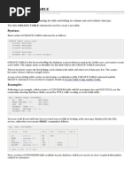 SQL Create Table