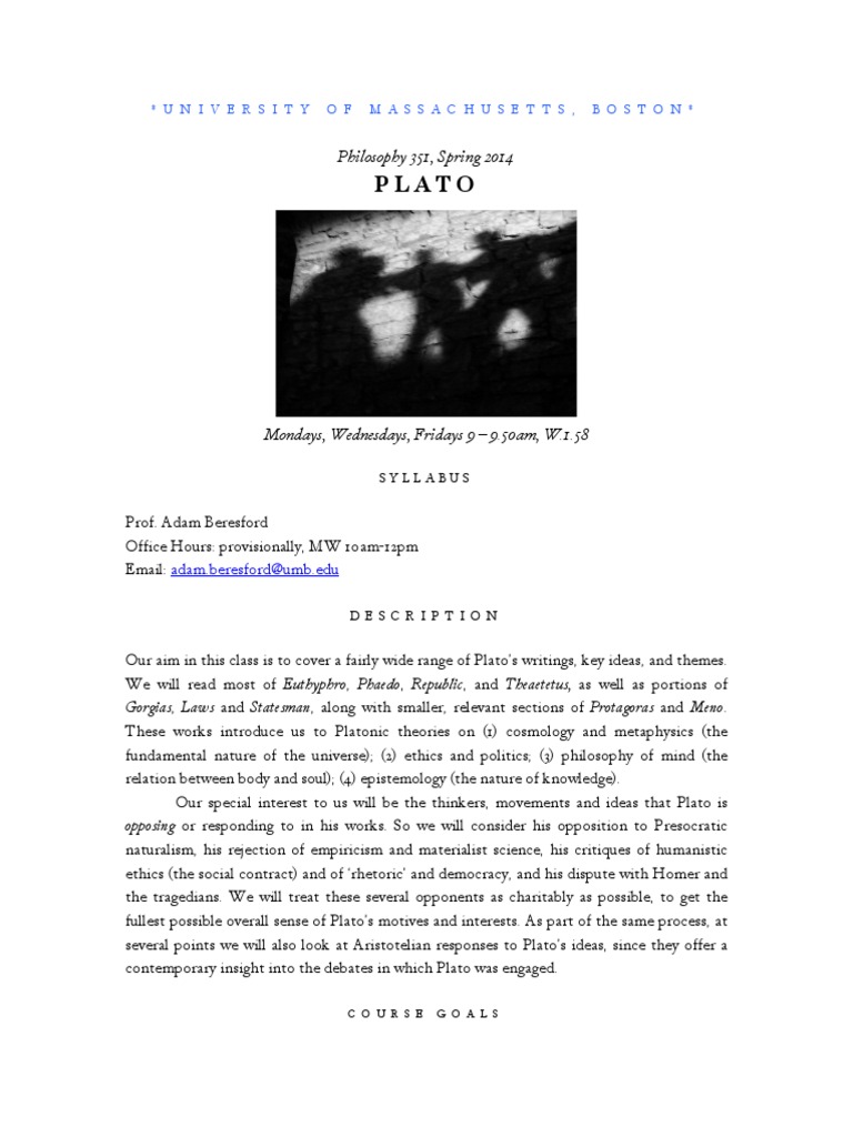 Plato Prov Syllabus 2014 | PDF | Plato | Socrates
