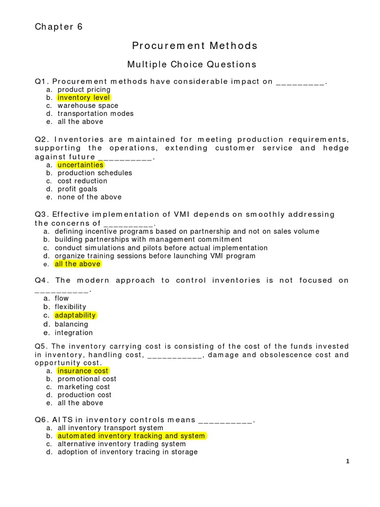 Procurement Methods and VMI Insights | PDF | Inventory | Supply Chain ...