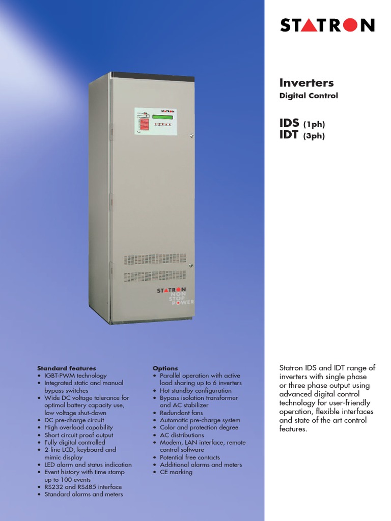 Statron IDS/IDT Inverter Specifications | PDF | Power Inverter | Direct ...