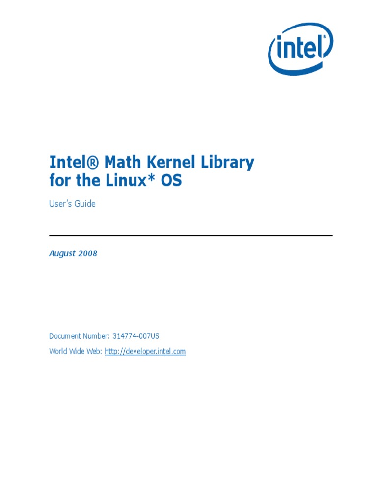 Intel Math Kernel LibraryIntel Math Kernel Library