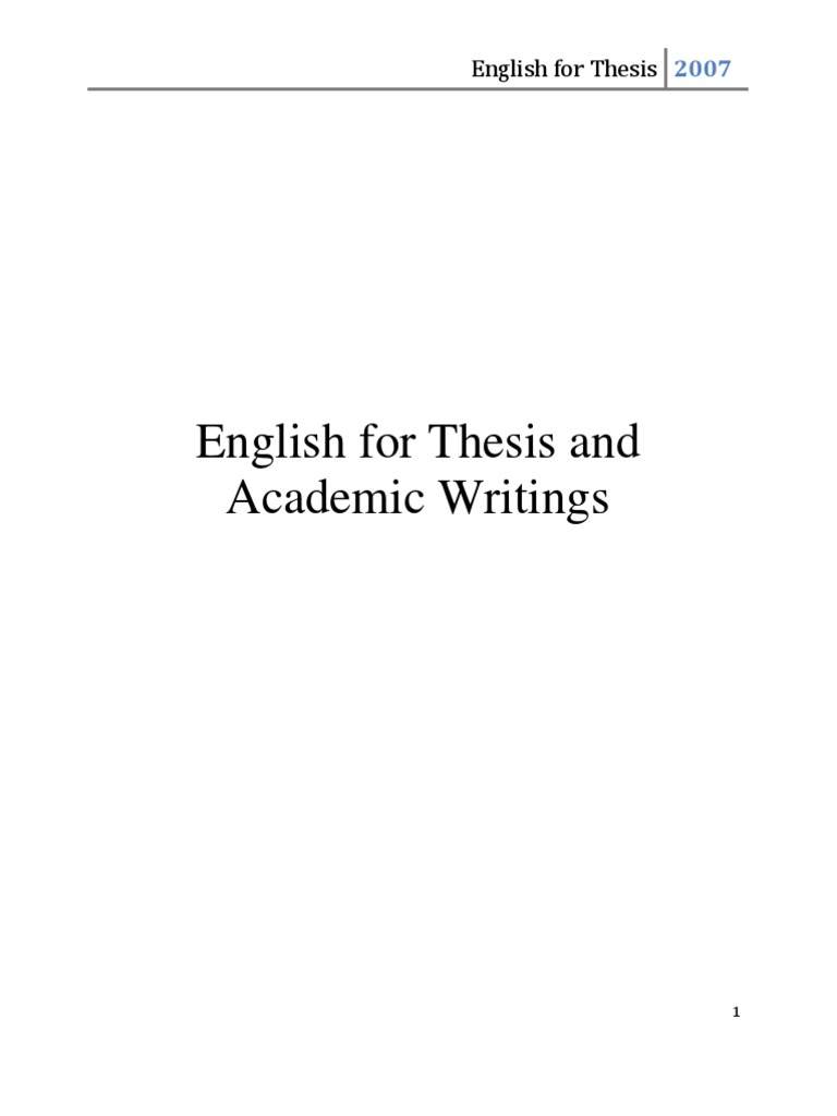 english department thesis
