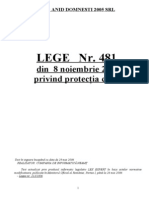Legea 481 - (2004) - A Protectiei Civile (X)