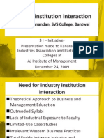 3 I - Initiative-Presentation Made To Kanara Small Industries Association and Participating Colleges at AJ Institute of Management December 24, 2009