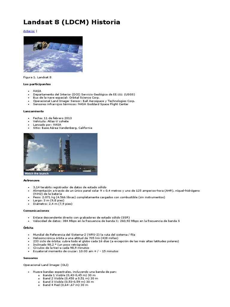 Landsat 8 | PDF | Nasa | Tierra