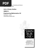 HMS215 Engineering Mathematics 3C Outline Sem 1, 2014