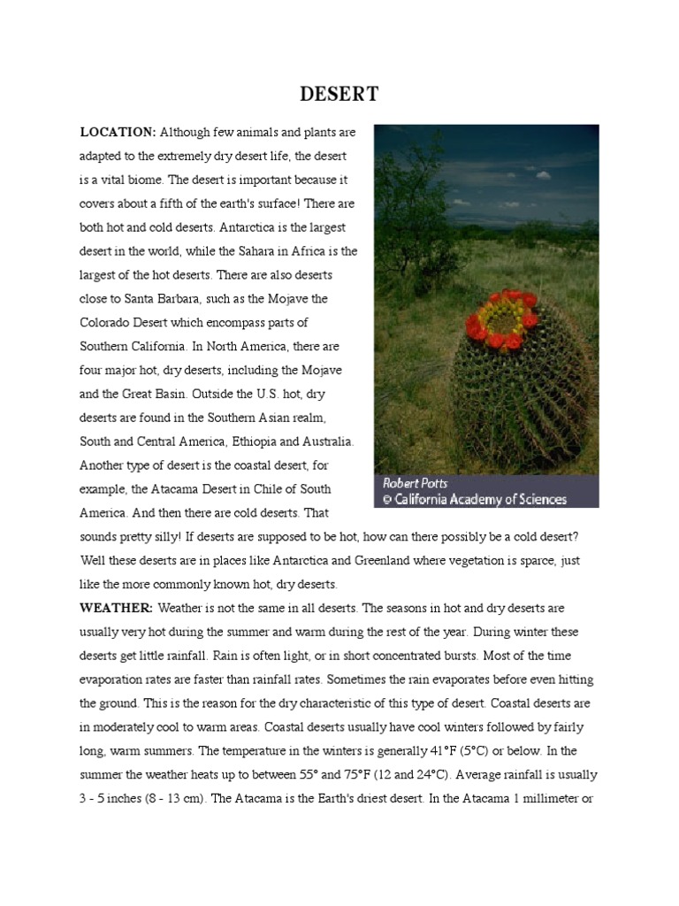 Desert | PDF | Desert | Rain