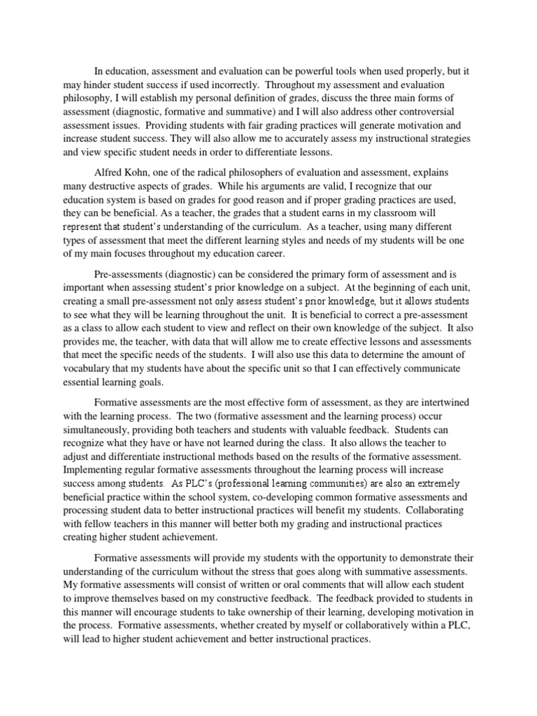 Philosophy of evaluation and assessment picture