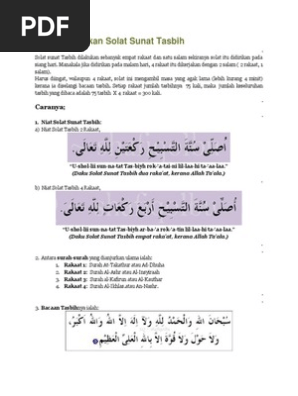 Cara Mendirikan Solat Sunat Tasbih Pdf