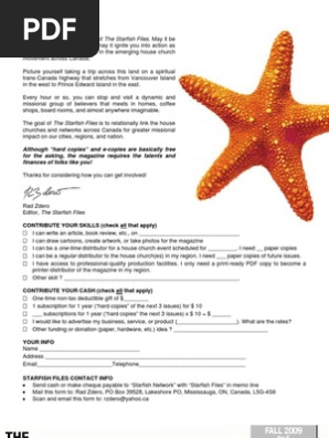 DEAR STARFISH READER ! Please Enjoy This Latest Issue Of