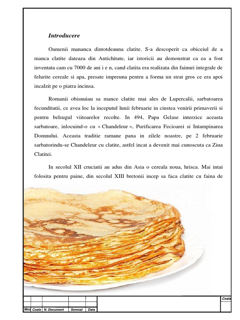 Proiect Clatite Patiserie