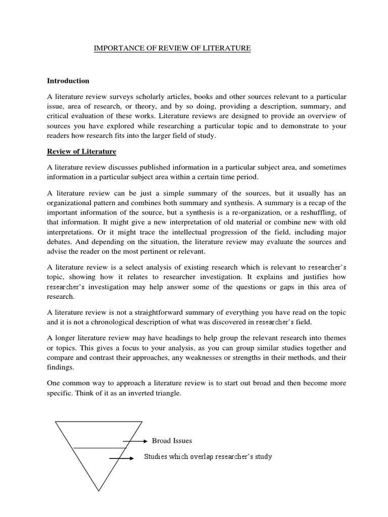 Significance of Literature Review in Research | PDF | Literature Review ...