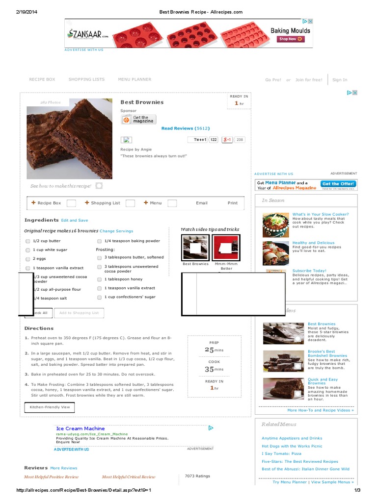 Best Brownies Recipe PDF