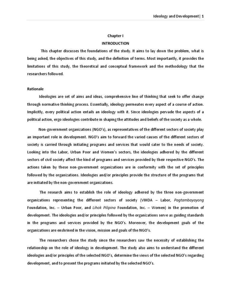 Role of Ideology in Development: A Case Study On Selected Non ...