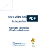 How To Value A Business - Presentation For Sustainable Business Network of Philadelphia - February 25, 2014