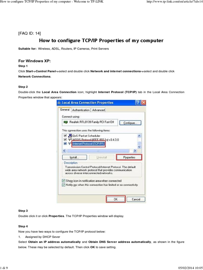 How to Configure TCP IP Properties of My Computer | Ip Address ...