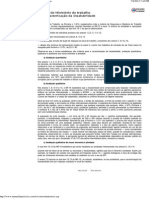 Critério do Ministério do trabalho para caracterização da Insalubridade