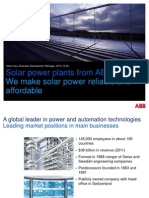 Solar Power Plants From Abb We Make Solar Power Reliable and Affordable