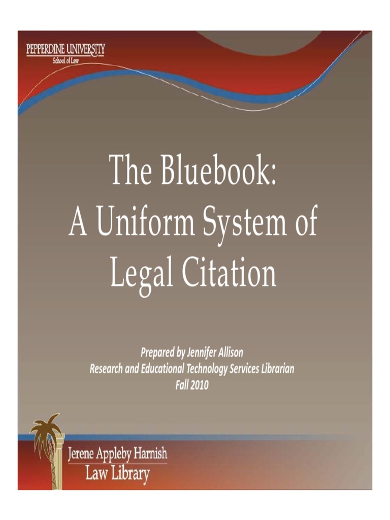 Bluebook Guide Case Citation Citation