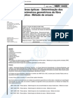 NBR 14422 - Fibra Opticas - Determinacao Dos Parametros Geometricos Da Fibra Optica - Metodo de e