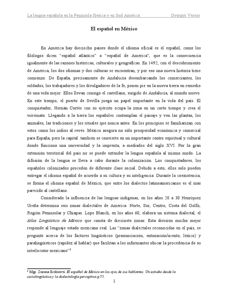 El Español de México | PDF | Cultura de las Americas | Lengua española