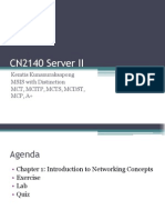CN2140 Server II: Kemtis Kunanuraksapong MSIS With Distinction MCT, Mcitp, MCTS, MCDST, MCP, A+